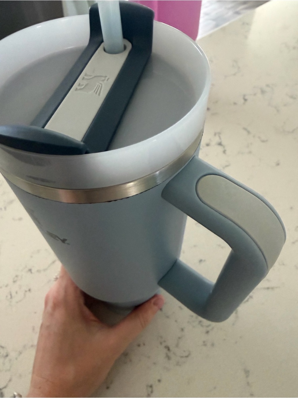 Stanley Light Blue Travel Mug with Handle and Lid - Picture 7 of 7